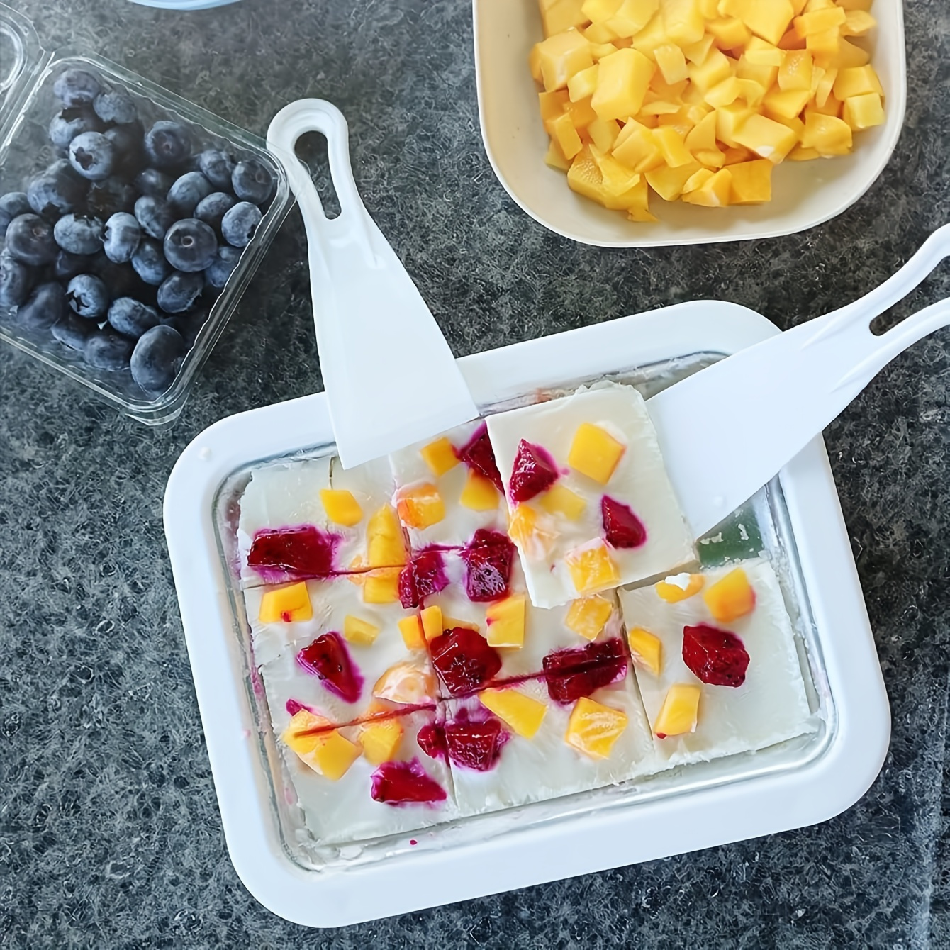 stainless steel ice cream maker diy homemade yogurt ice machine with anti freeze hand ring food grade material no battery required includes spatulas for mixing serving details 1