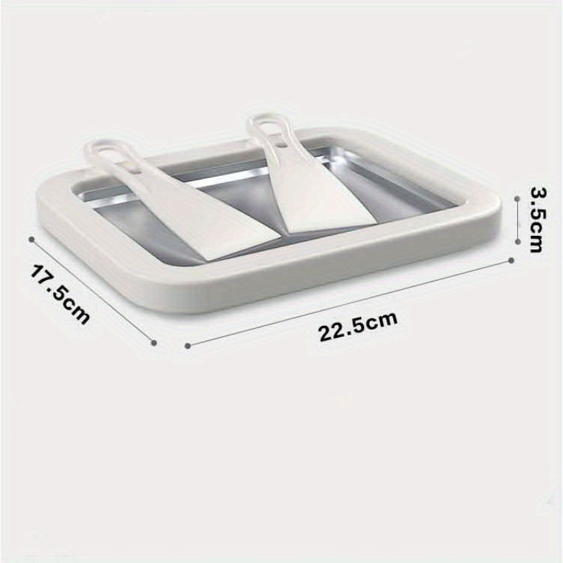stainless steel ice cream maker diy homemade yogurt ice machine with anti freeze hand ring food grade material no battery required includes spatulas for mixing serving details 2