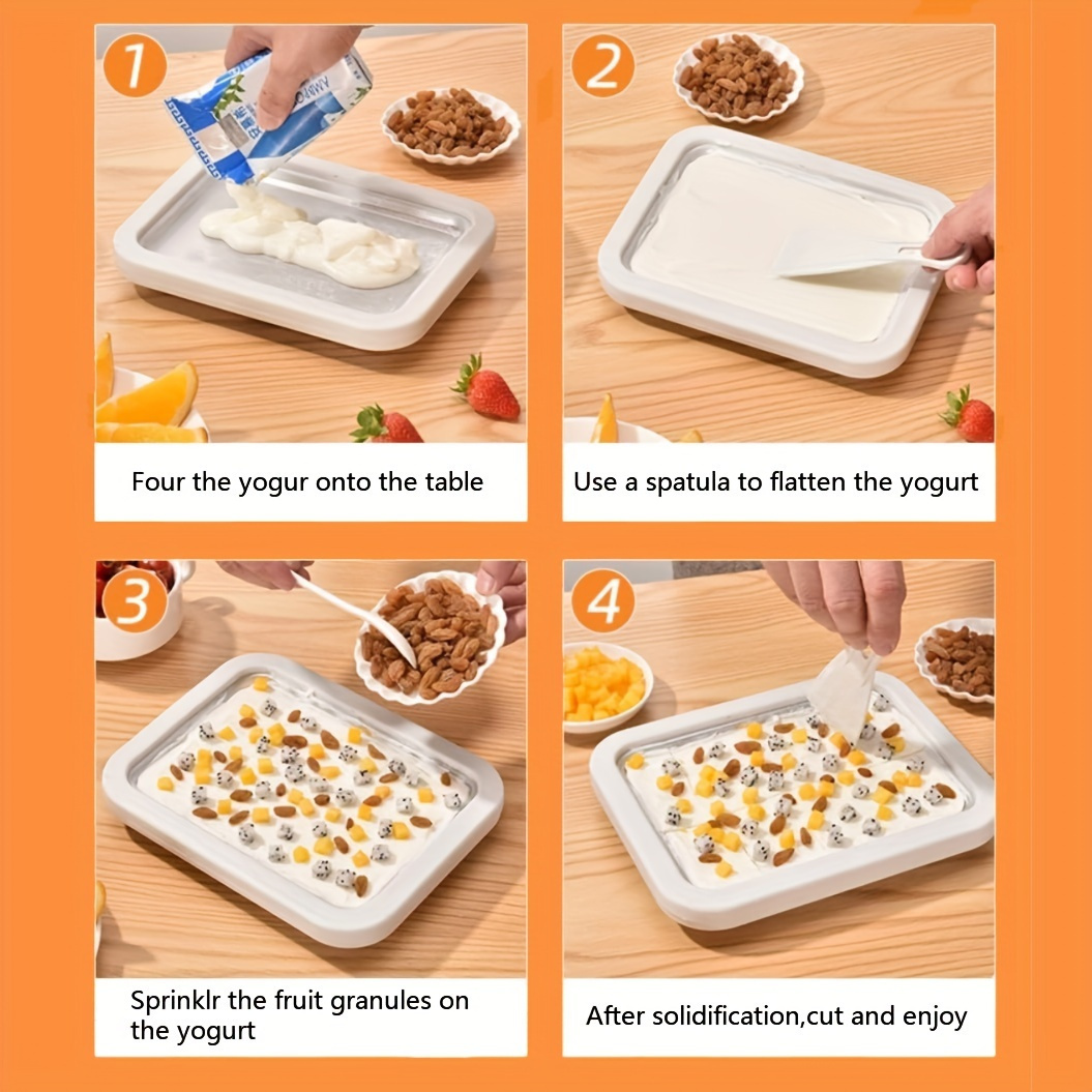 stainless steel ice cream maker diy homemade yogurt ice machine with anti freeze hand ring food grade material no battery required includes spatulas for mixing serving details 3