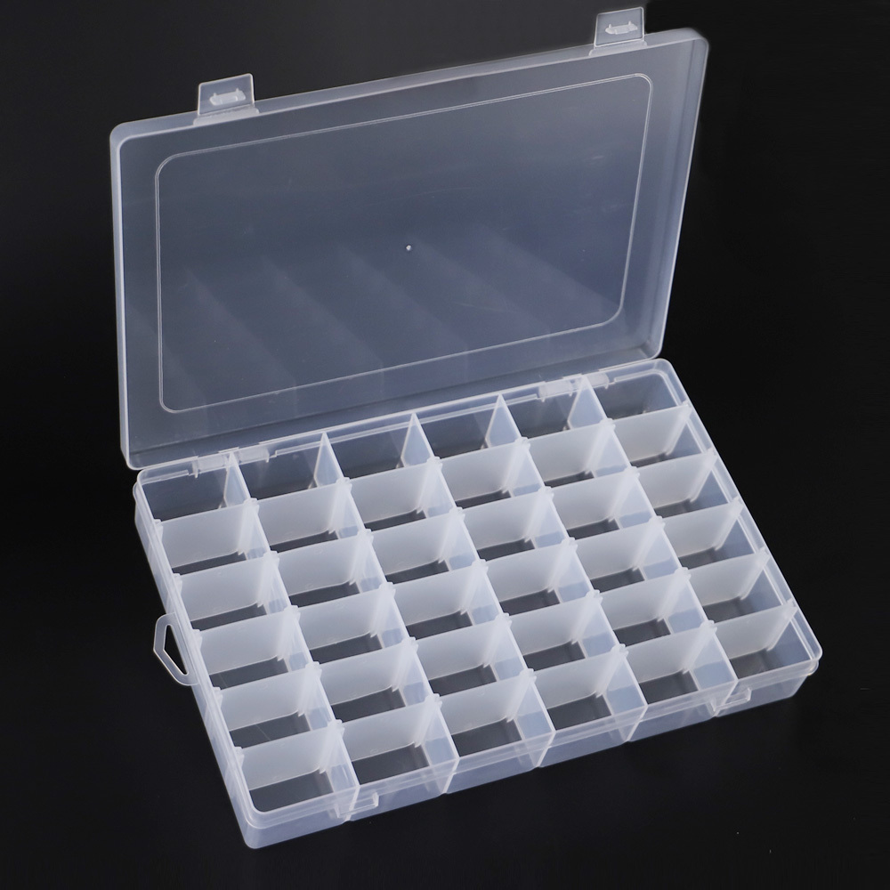 

36-compartment Fishing Tackle Organizer Box - Durable Pp Plastic, Ideal For Beads, Jewelry & Sewing Supplies Storage