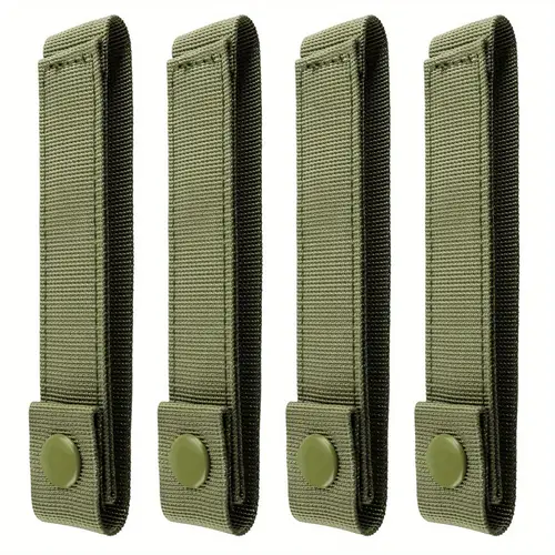 4pcs nylon 6 inch molle straps with secure thumb snap attachment elastic webbing for gear and equipment