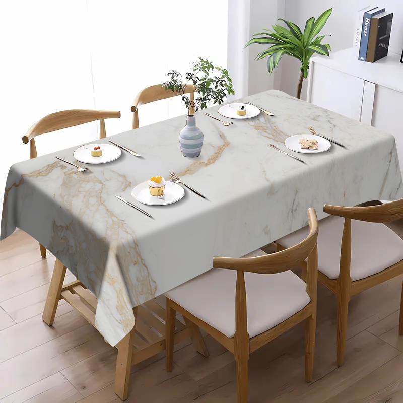 

1pc Round/square Home Use Table Mat Waterproof And Oilproof No-wash Tablecloth Anti-slip Tablecloth High-end Light Luxury Table Mat Tablecloth