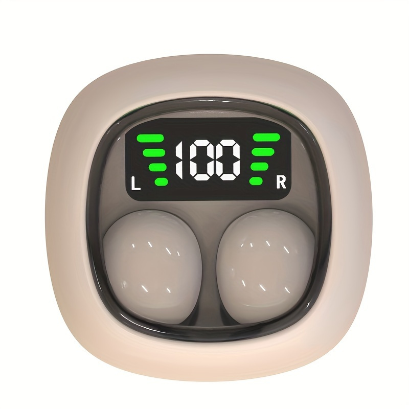 TEMU Ultra-small Wireless Earbuds In-ear Touch Control Mini Wireless Headset With Hifi Stereo Audio, Led Charging Case, Fitness Running Headphones