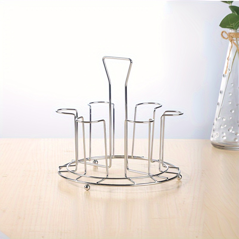 E-shop Bar Edelstahl Glasbecher Aufbewahrungsregal für Wasserbecher Abtropfend Trocknungs-Organizer Abtropfhalter Ständer Nützliche Küchenhelfer