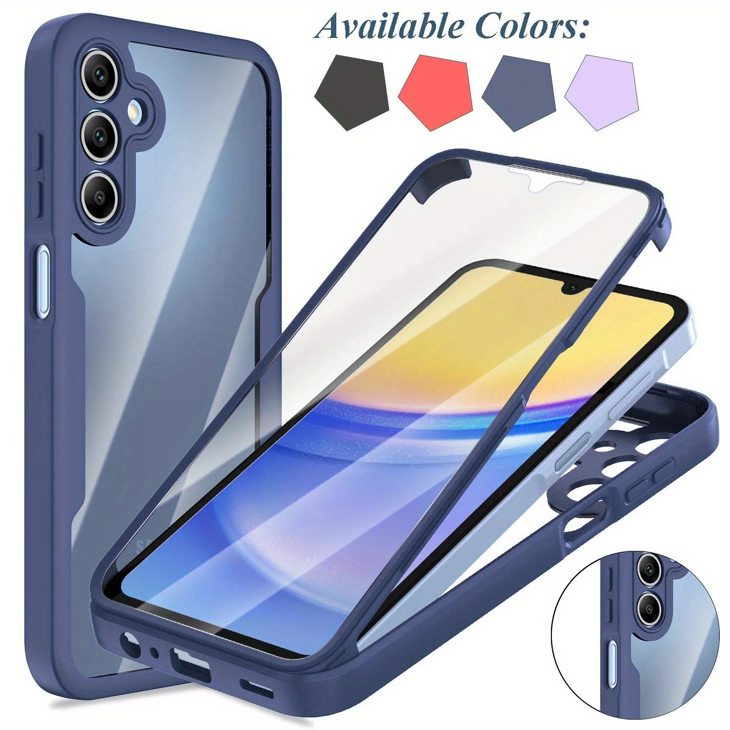 

A15 5g Only Full Case Shockproof Phone Cover Built-in Screen Protector