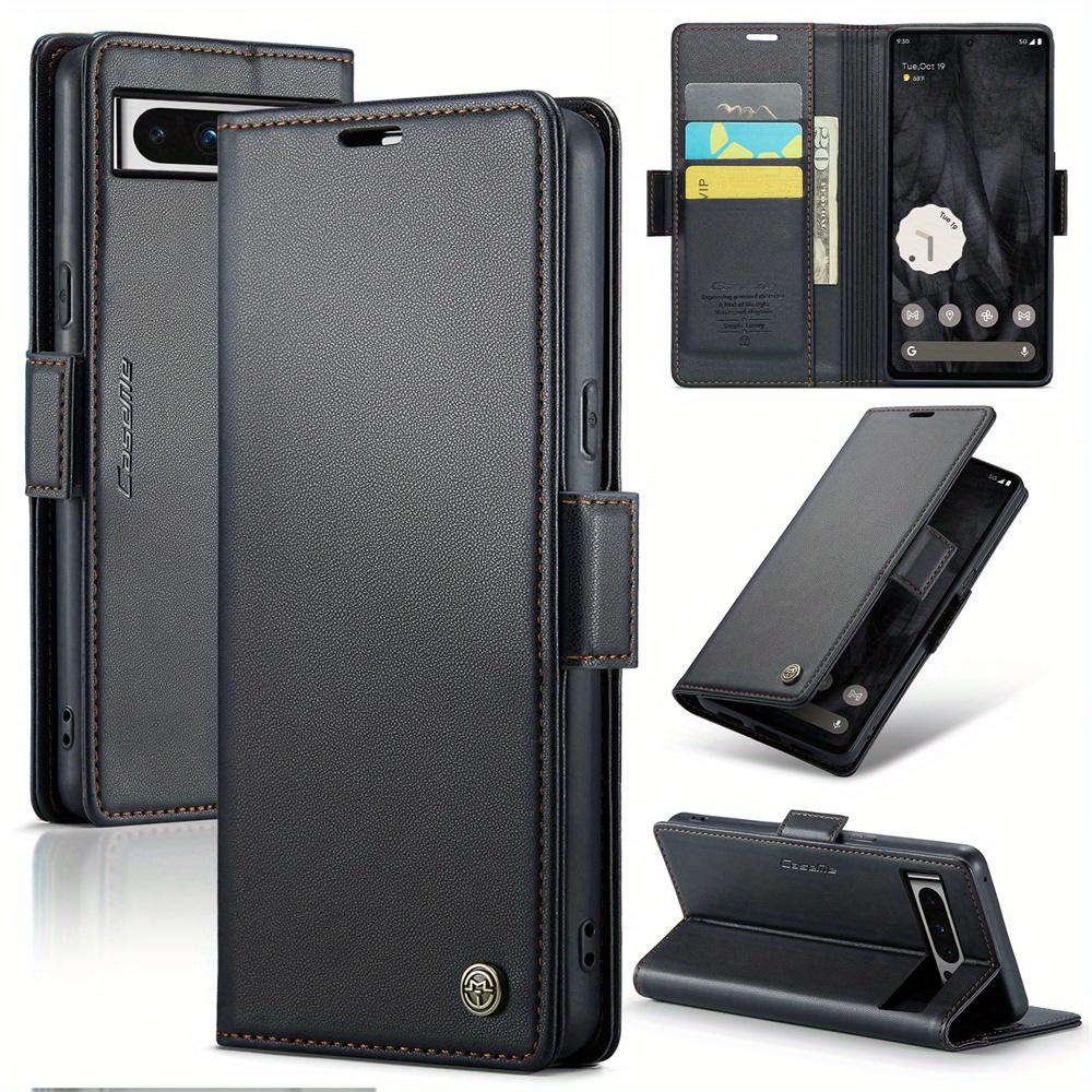 durable protection   023   8a 7a wallet case with card holder rfid blocking durable faux leather magnetic closure kickstand shockproof protection details 12