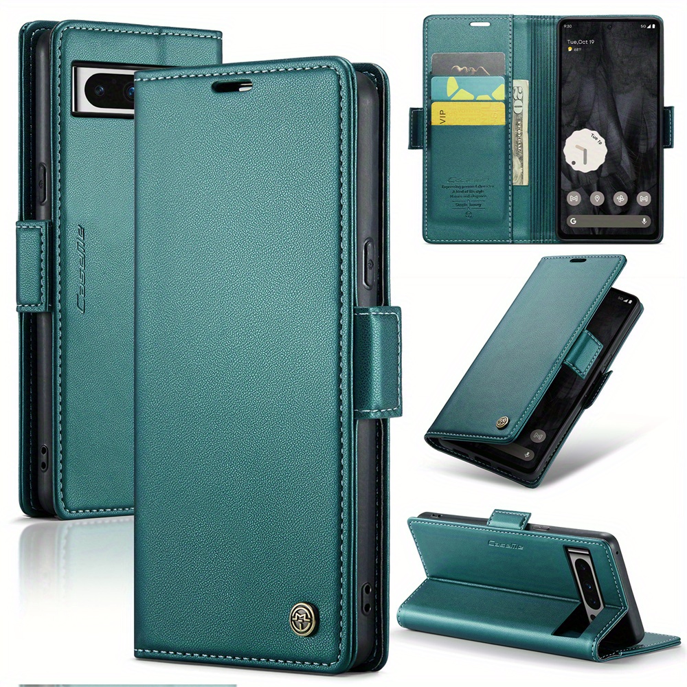 durable protection   023   8a 7a wallet case with card holder rfid blocking durable faux leather magnetic closure kickstand shockproof protection details 15