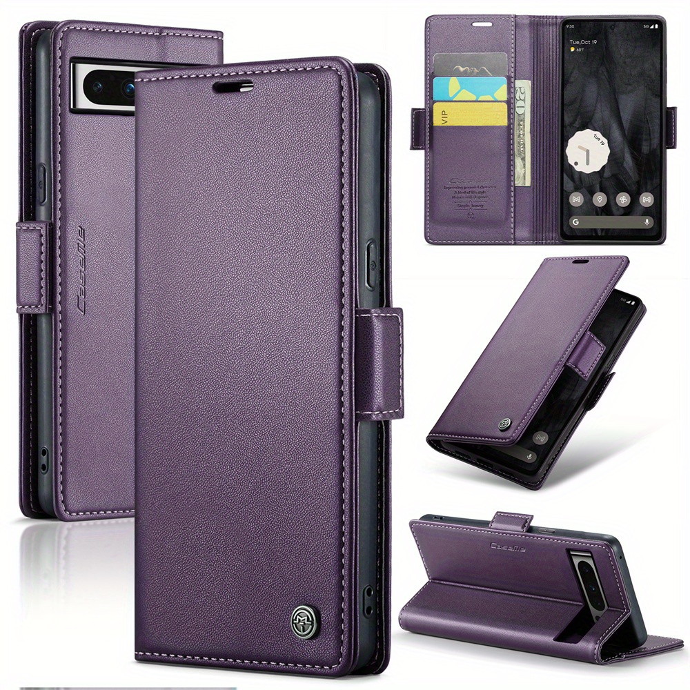 durable protection   023   8a 7a wallet case with card holder rfid blocking durable faux leather magnetic closure kickstand shockproof protection details 2