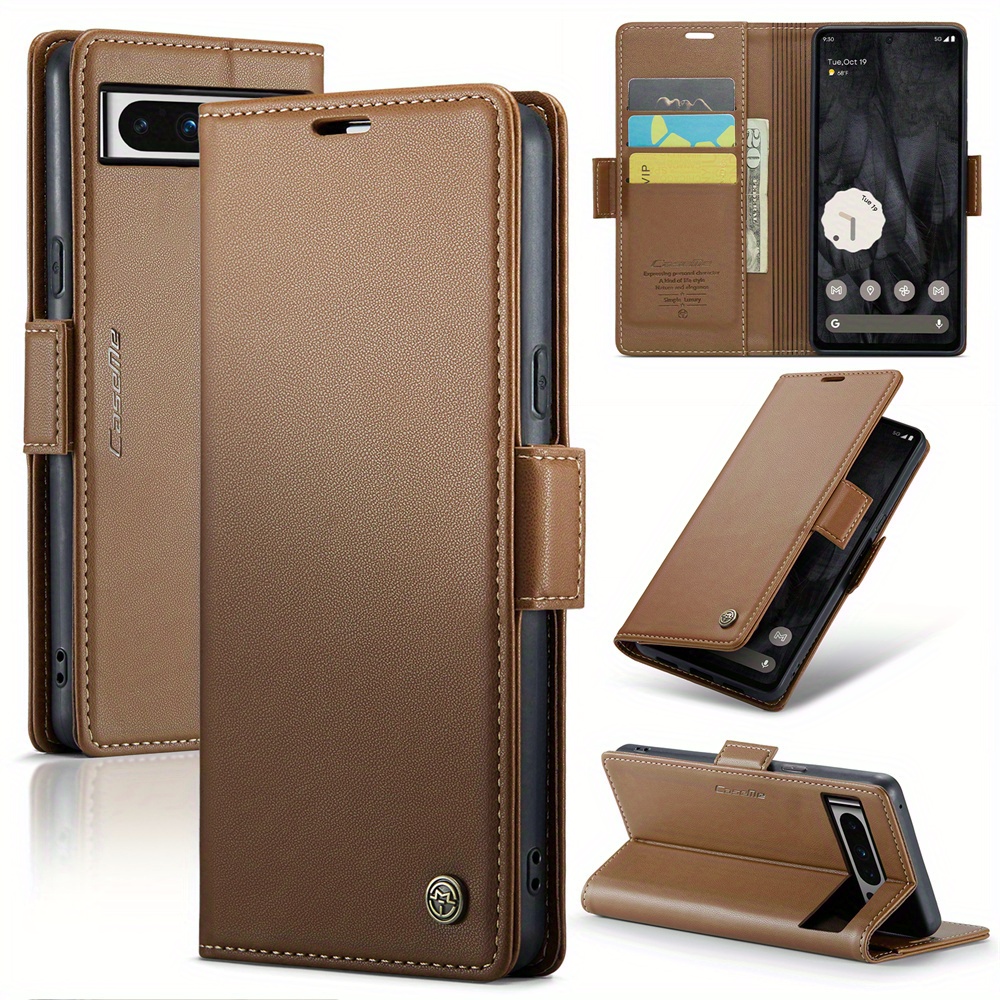 durable protection   023   8a 7a wallet case with card holder rfid blocking durable faux leather magnetic closure kickstand shockproof protection details 16