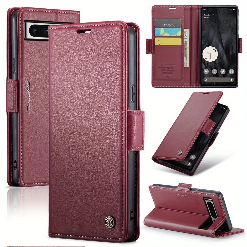 durable protection   023   8a 7a wallet case with card holder rfid blocking durable faux leather magnetic closure kickstand shockproof protection details 13