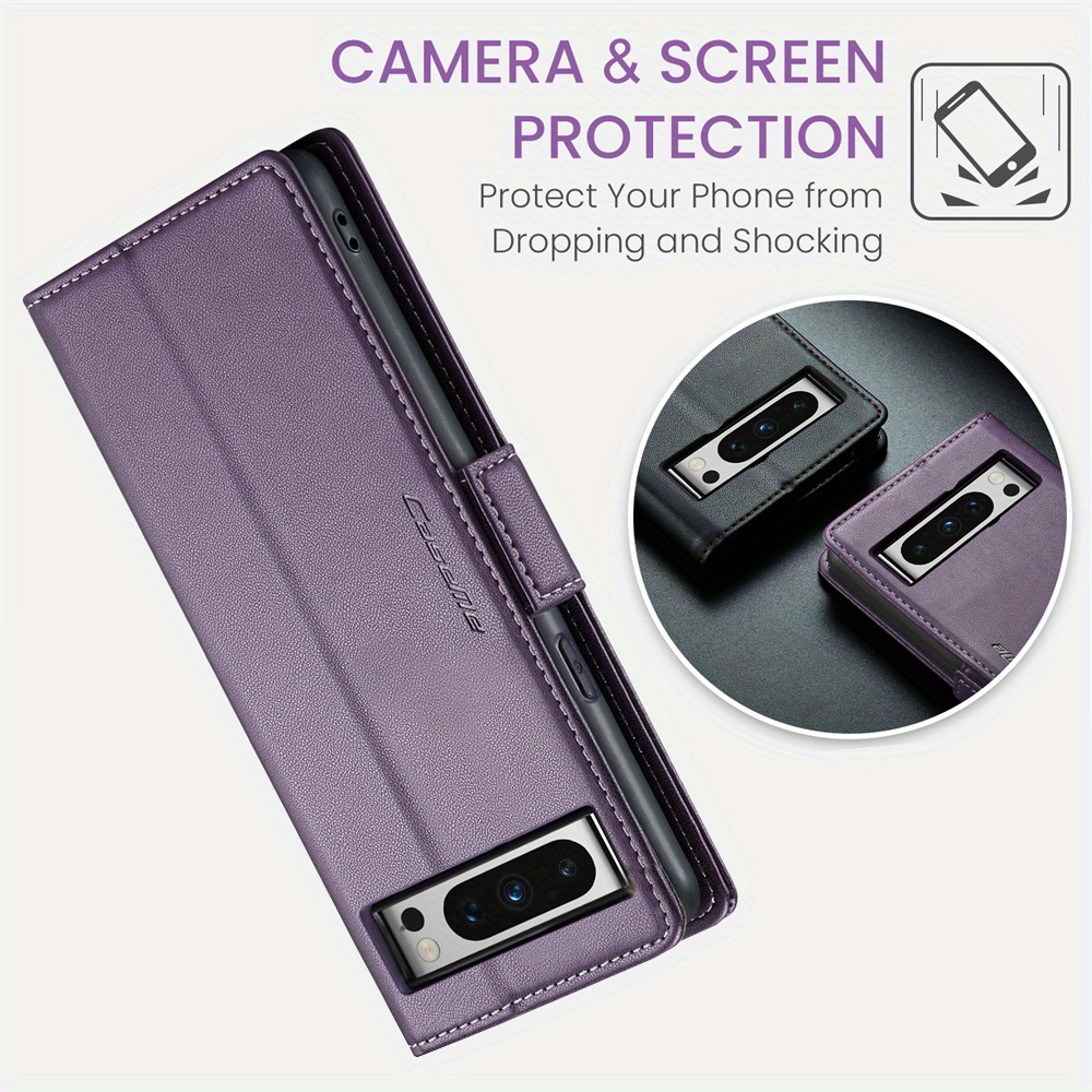 durable protection   023   8a 7a wallet case with card holder rfid blocking durable faux leather magnetic closure kickstand shockproof protection details 11