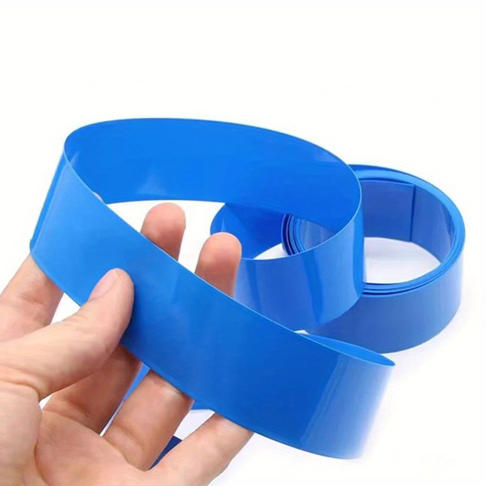 16.4ft Blue Pvc Heat Shrinkable Tubing For 18650 Batteries - 1.16 Inch Width, Insulated Film Wrap, 48% Shrink Ratio, 80°c Shrink Temperature, Battery Protection Wrap | Glossy Finish | Insulated Wrap