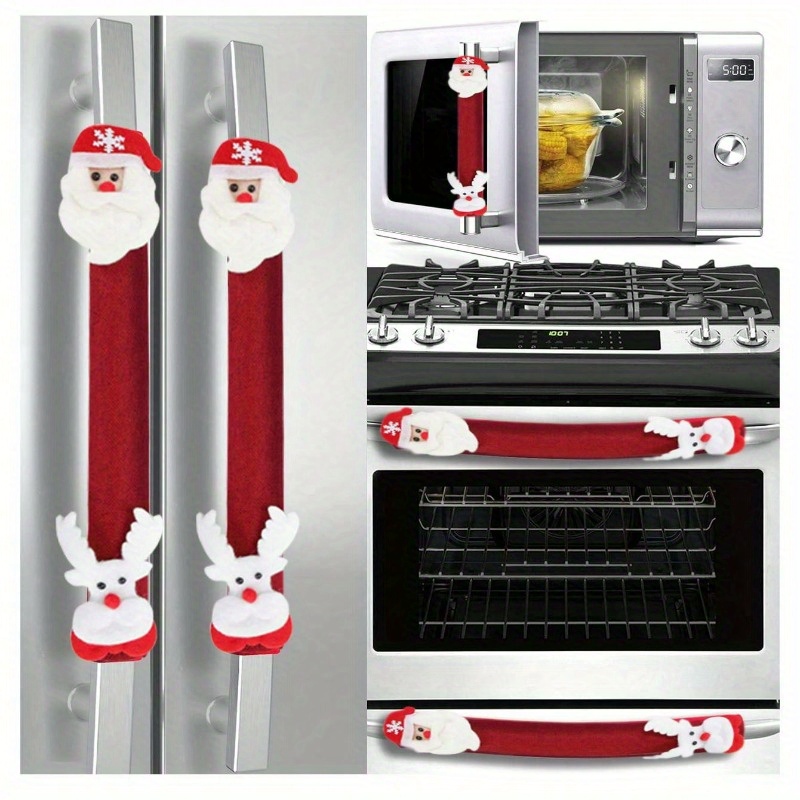 

Festive Christmas Oven & Fridge Handle Cover - Polyester, Battery-free, Perfect For Holiday Home Decor