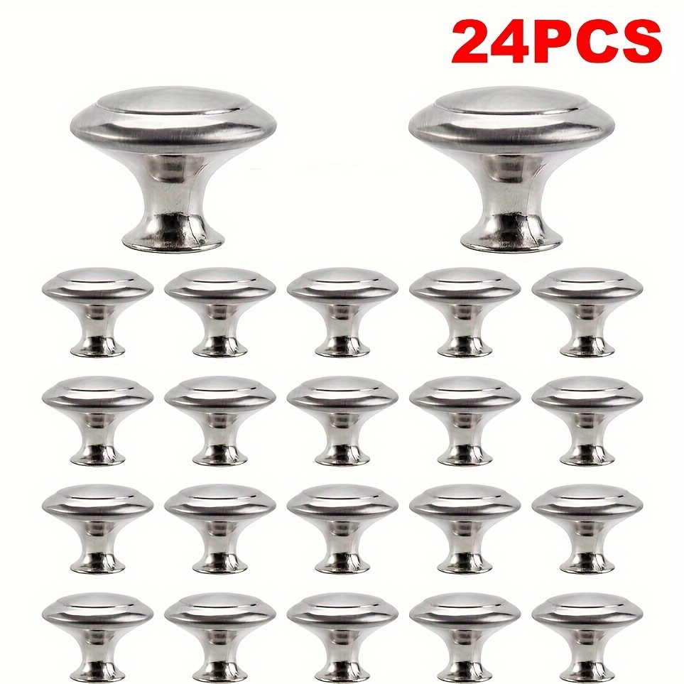 

24pcs Stainless Steel Cabinet Handles, Brushed Metal , Sleek And , With Screws For Kitchen, Dresser, Closet And Doors