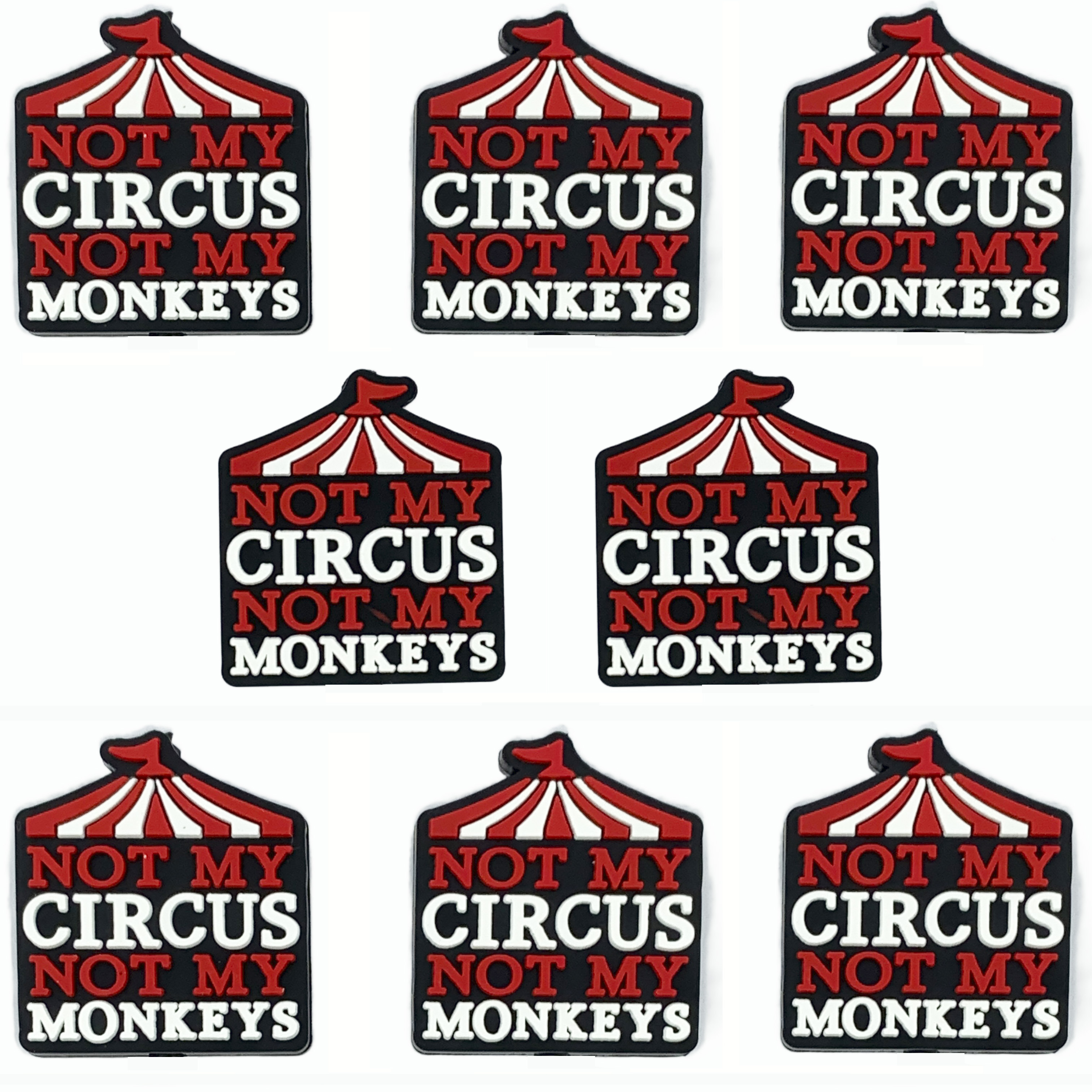 

Silicone Beading Kit, 5/8pcs "not My Circus, Not My Monkeys" Themed Beads For Diy Jewelry, Pen/necklace/keychain Crafting, Unique Festival Gift Accessories