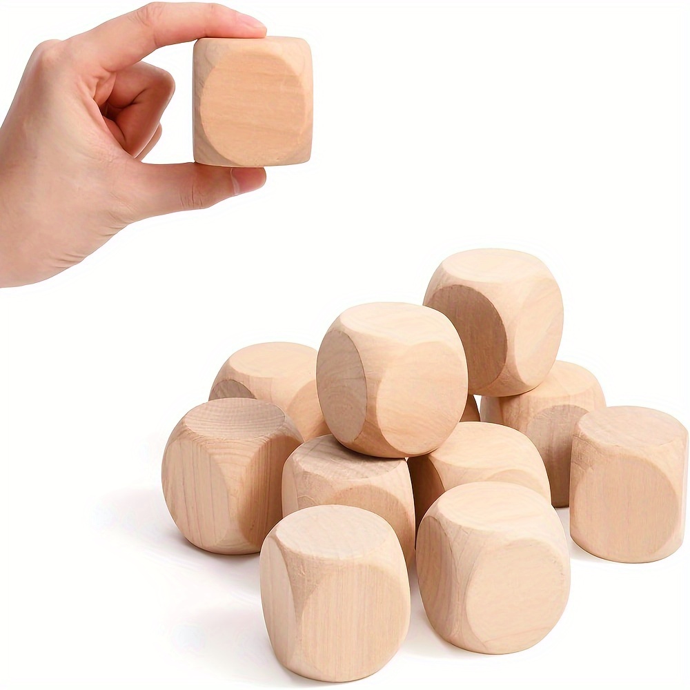 

15-piece Wooden Cube Beads Set, High Quality Hardwood, Smooth Surface, Round Corner Design For Diy Crafts, Jewelry Making, And Decorative Accessories