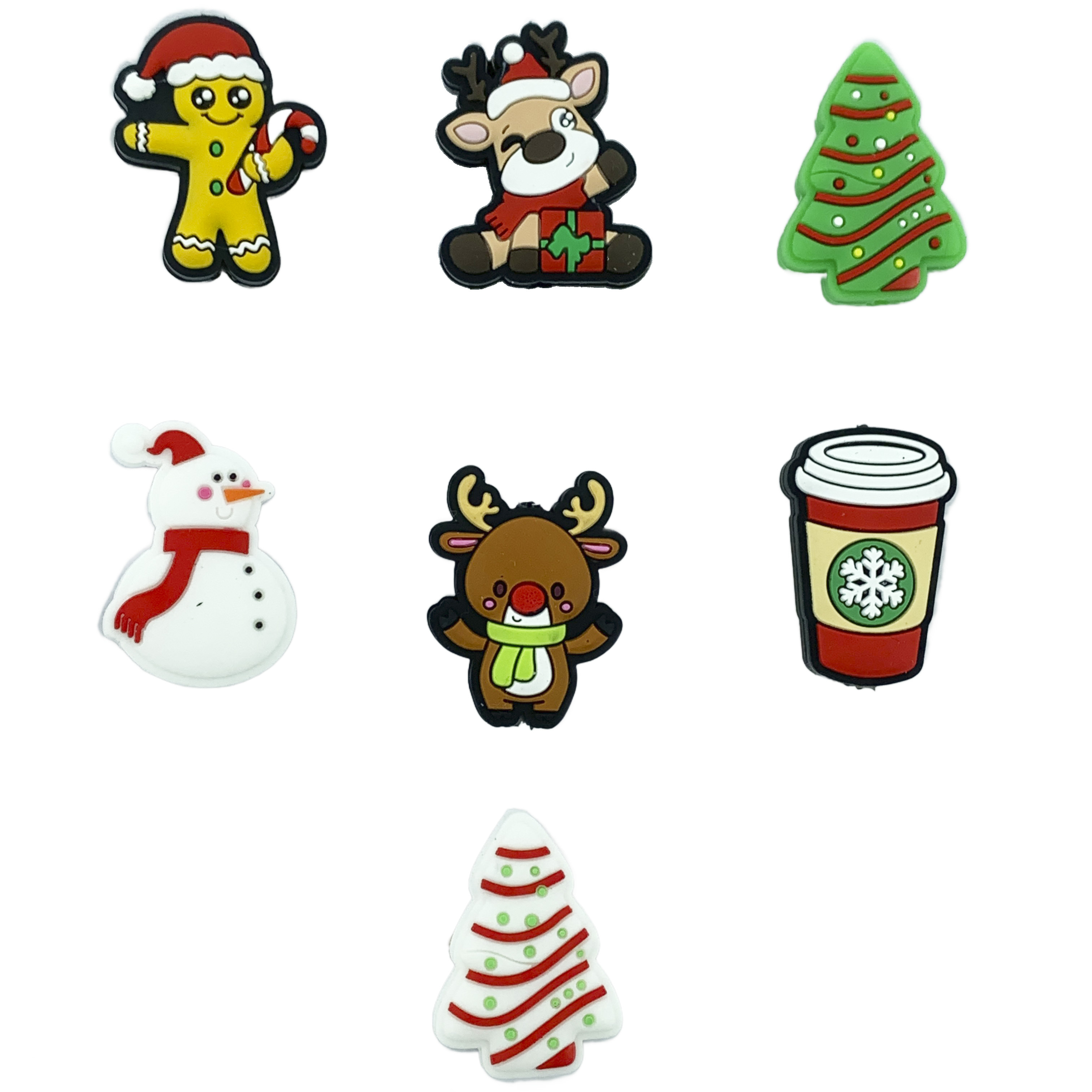 

7pcs Christmas Silicone Beads Set For Diy Jewelry - Create Your Own Necklace, Keychain & Craft Accessories | Unique Holiday Gift Idea