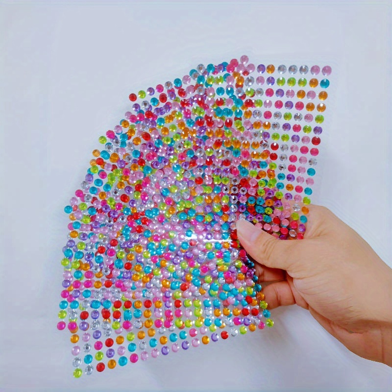 

1820pcs Sparkling Mixed Color Glitter Rhinestone Stickers, 6mm - Perfect For Diy Crafts, Scrapbooking, Wedding & Party Decor, Jewelry Making, And Photo Props