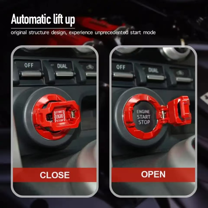 

Alloy Car Engine Start Stop Button Cover, Automatic Lift Spring Trigger Protective Accessory With One-click Operation For Universal Vehicle Ignition Switch