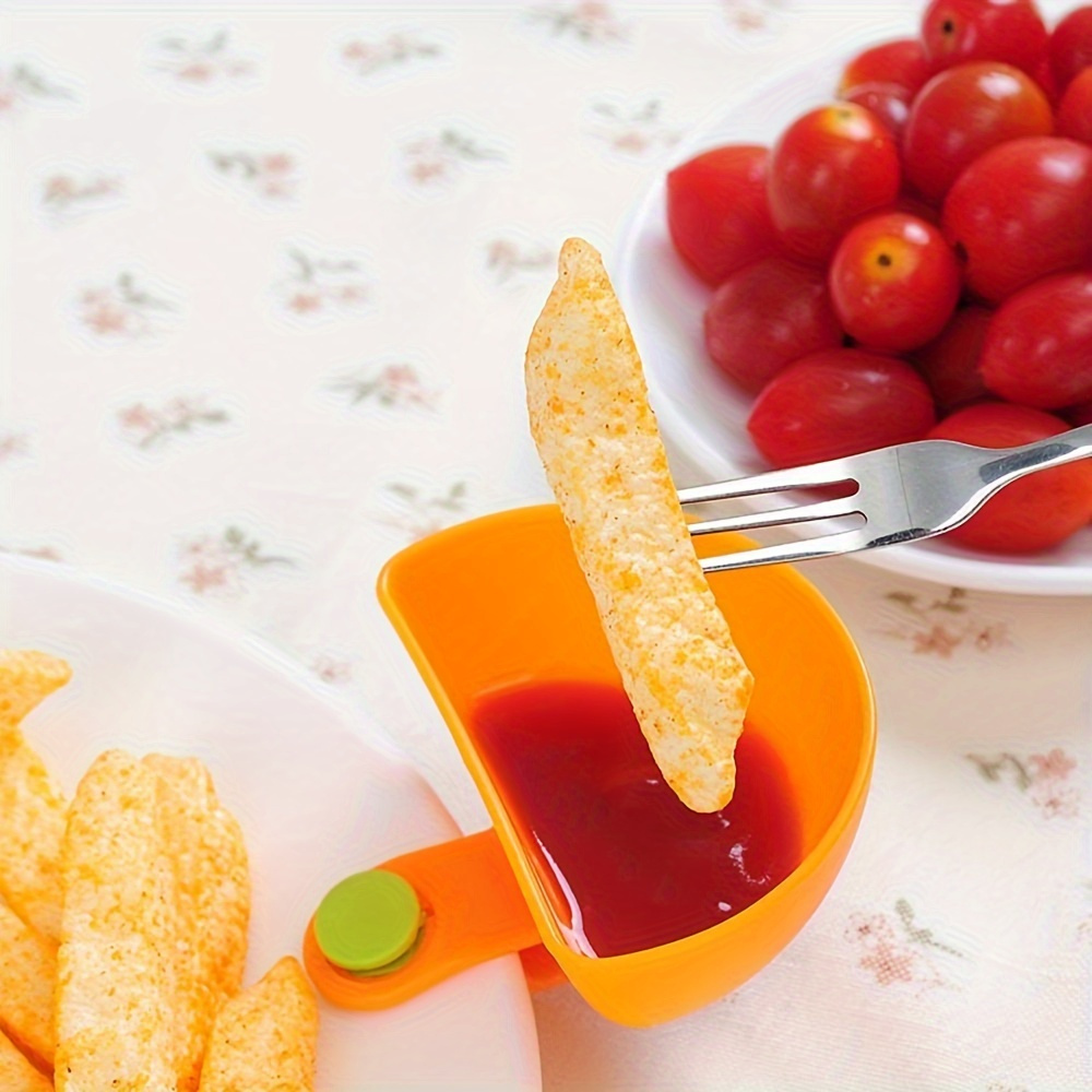 

1pc Geometric Dipping Bowl Set With Clip - Pp Material, Ideal For Fries, Sauces, Veggies & Condiments - Perfect Outdoor Accessory