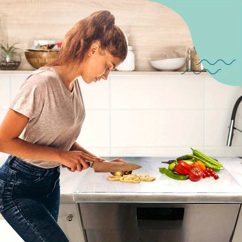

1pc Non-slip Acrylic Cutting Board - Transparent, Food-safe Kitchen & Dining Mat