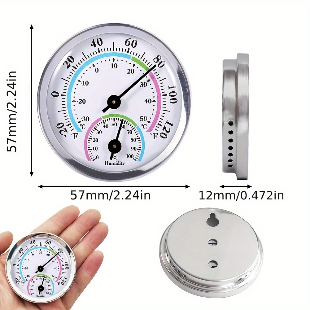 

Mini 2-in-1 Thermometer & Hygrometer: No Battery Required, Measures -30-50°c/+20-120°f, Suitable For Greenhouse Use
