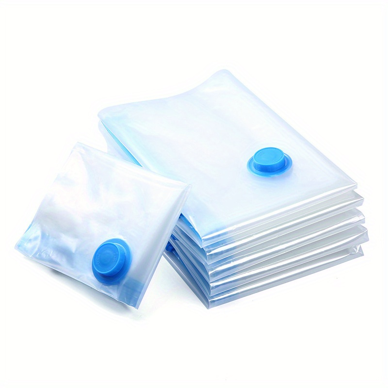 

2-piece Vacuum Storage Bags - Versatile, Durable & Space-saving For Clothes And Blankets, Transparent Nylon With Zip Closure