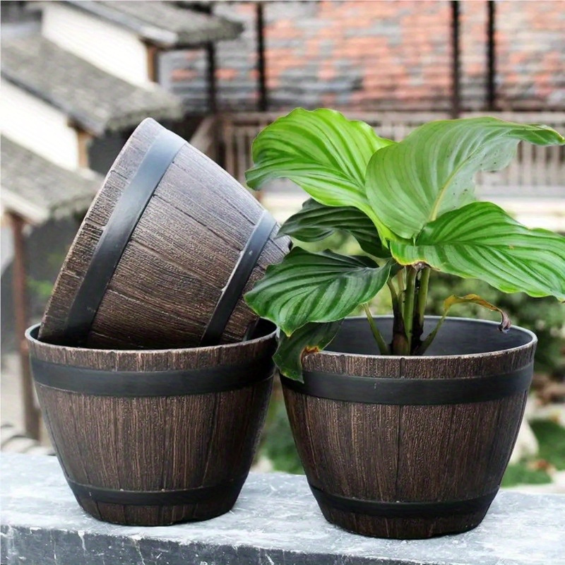 

Vintage-inspired Resin Flower Pot - Oval, Indoor/outdoor Use For Home & Garden Decor Plant Pots For Indoor Plants Flower Pots For Indoor Plants