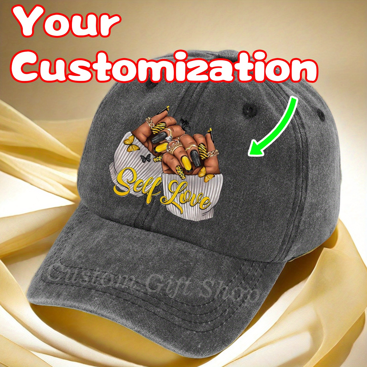 

Customizable Photo & Logo Washed Baseball Cap - Unisex, Adjustable Fit, Sun Protection, Cotton Material For All Occasions - Multiple Colors Available