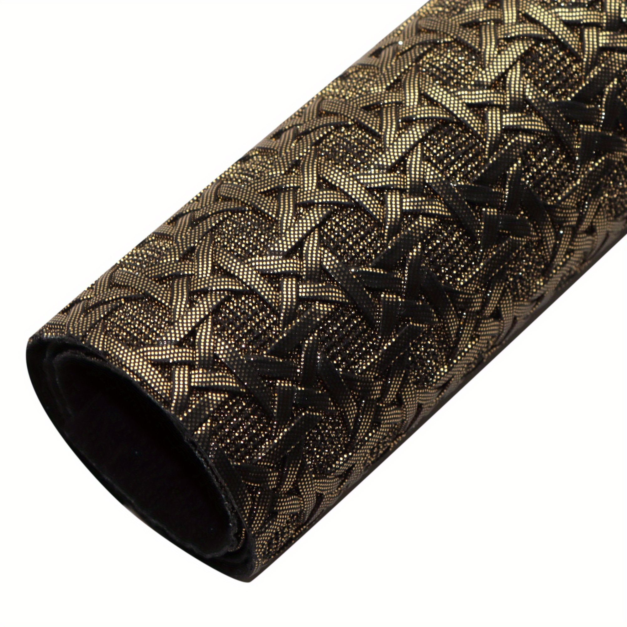 TEMU 1pc 7.87x12.99inch Bump Textured Faux Leather Sheets Geometry Braided Embossed Synthetic Leather Fabric Metallic Solid Color For Earrings Hair