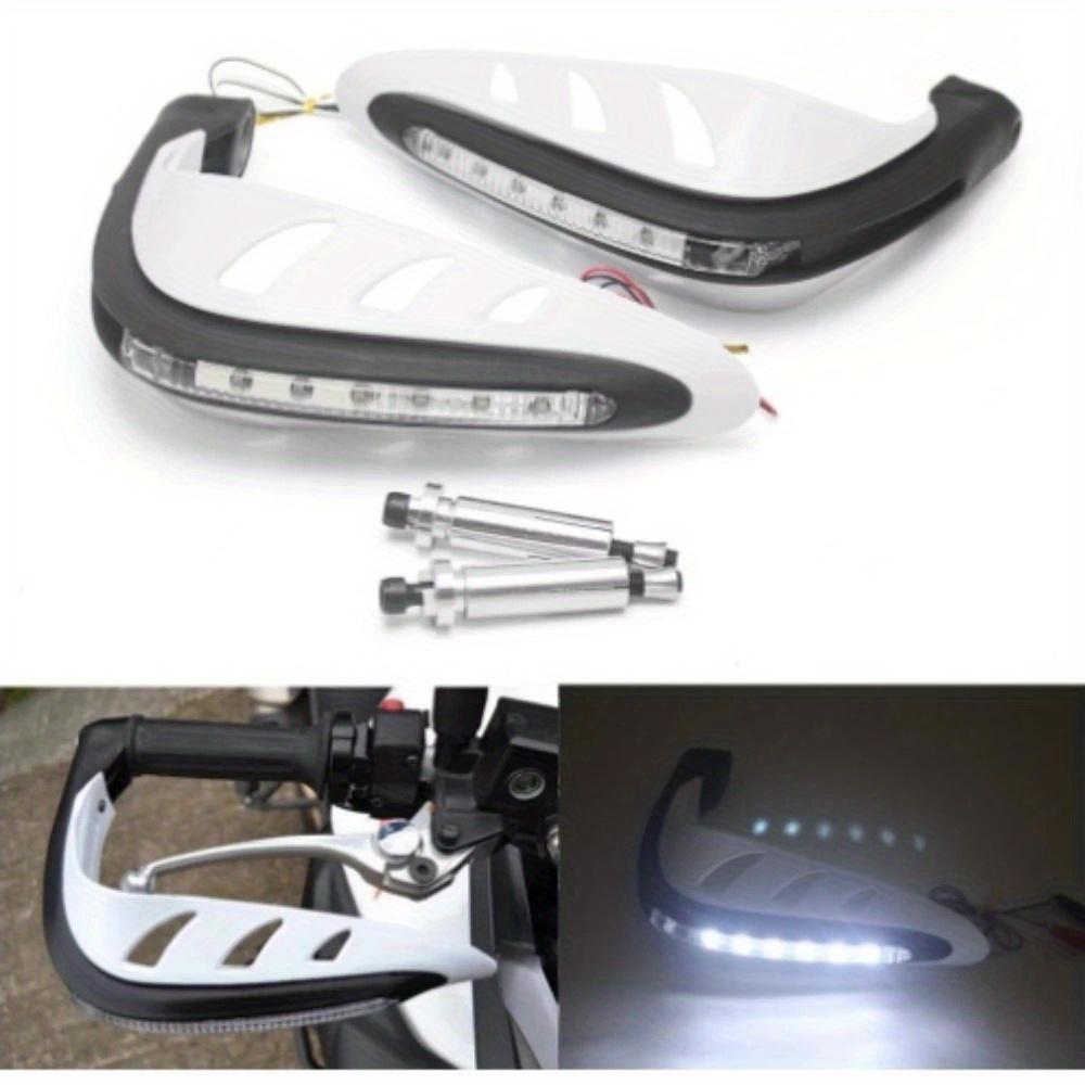 

Led Flashing Motorcycle Hand Guards - Waterproof Turn Signal Covers For Street Bikes & Dirt Bikes, Durable Abs Material Motorcycle Handlebars Motorcycle Protective Gear