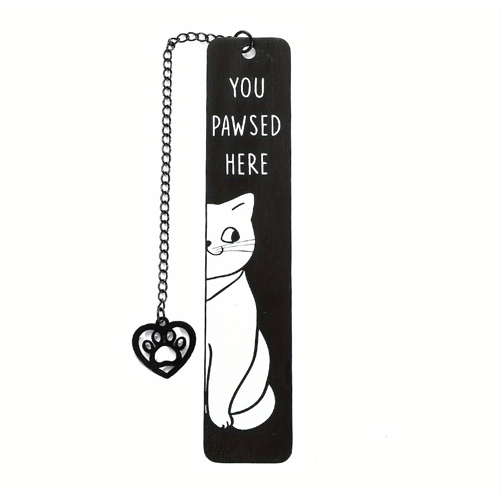 

Charming Cat Lover's Stainless Steel Bookmark With Claw Pendant - Perfect Gift For Readers