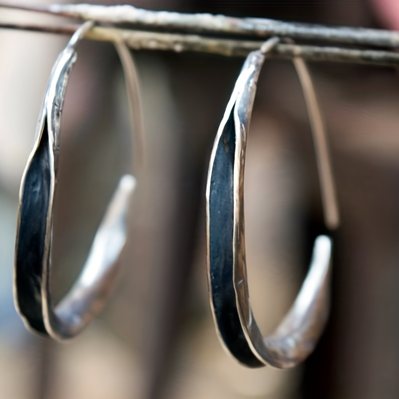 TEMU Stylish Bohemian Asymmetrical Hoop Earrings For Ladies - Easy Everyday Ear Additions And Unique Presents