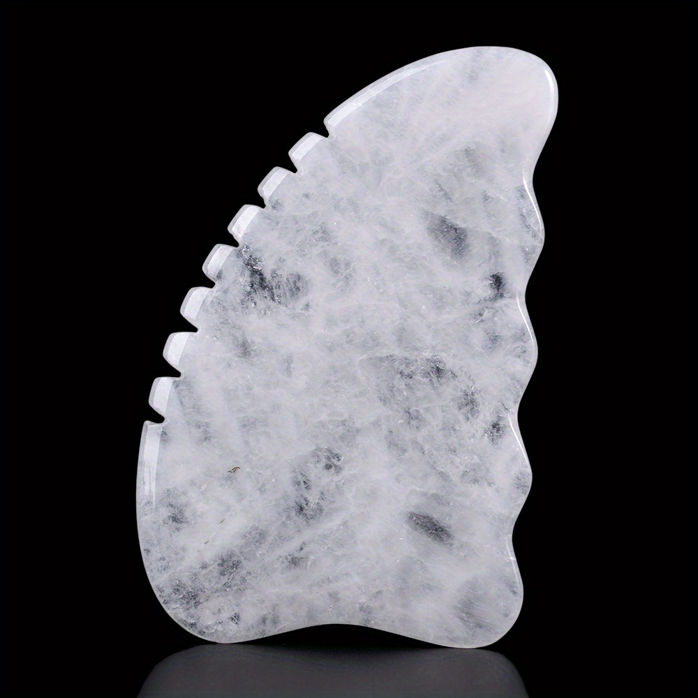 Image of 1pc Sawtooth Gua Sha Massage Tool Natural Stone Neck Massager Anti Wrinkle Cellulite Skin Beauty