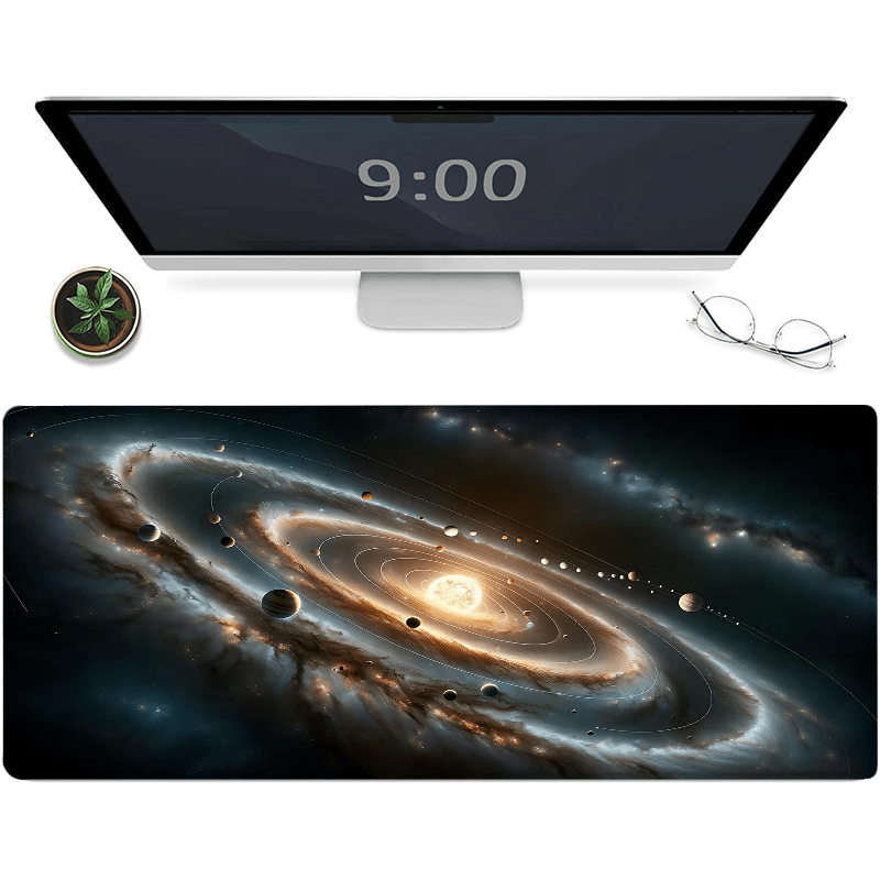 

Galaxy Space Extended Mouse Pad – Non-slip Rubber Base, Oblong Gaming & Office Keyboard Mat, Vivid Planet Design, Large Desk Protector For Work & Play, Ideal Gift For All – 35.4x15.7 Inches