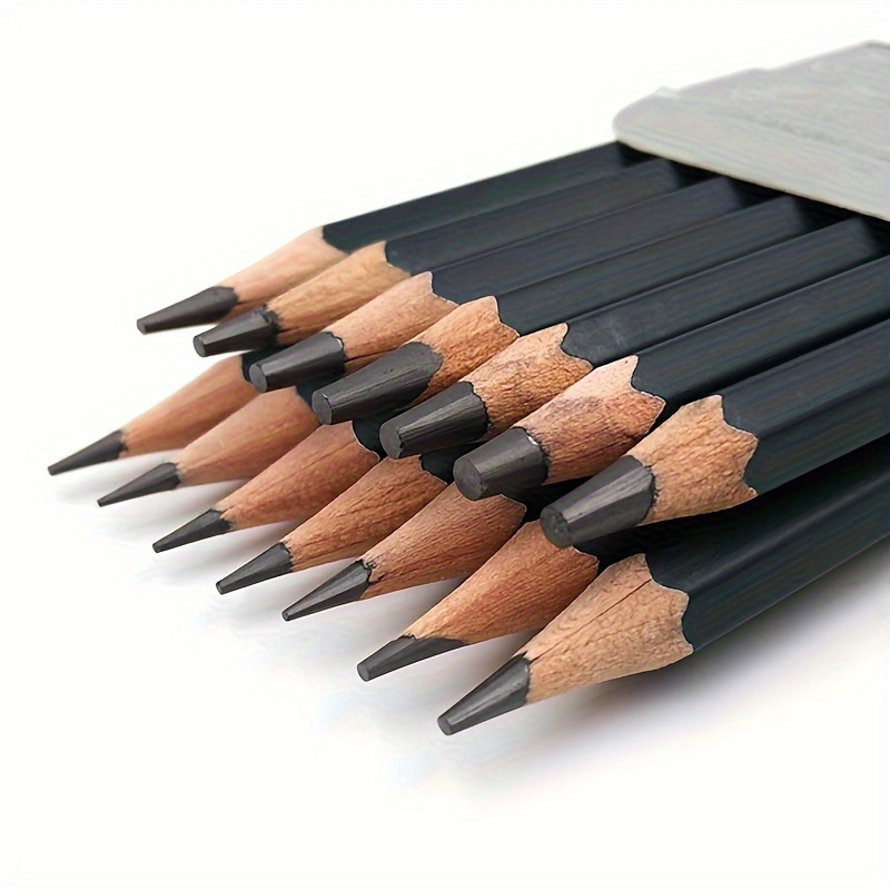 

12-piece Professional Sketch Pencil Set - High-quality, Durable Wood With Hexagonal Grip & Graduated Hardness (2h To 8b) - Ideal For Artists And Beginners