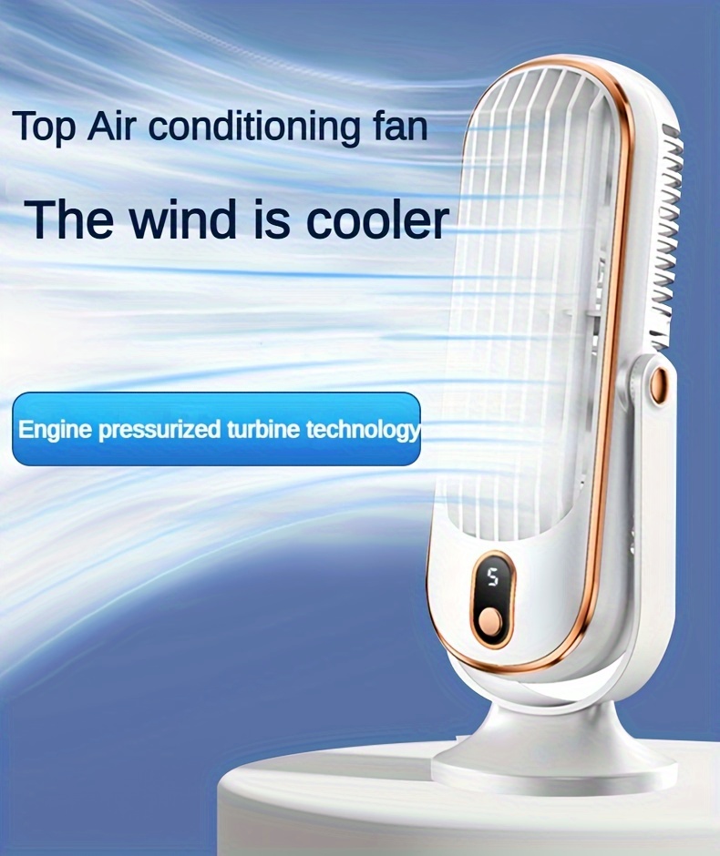 versatile portable air conditioner fan dual motor 5 speed cooling with 720 surround usb rechargeable battery for   camping outdoor use details 0