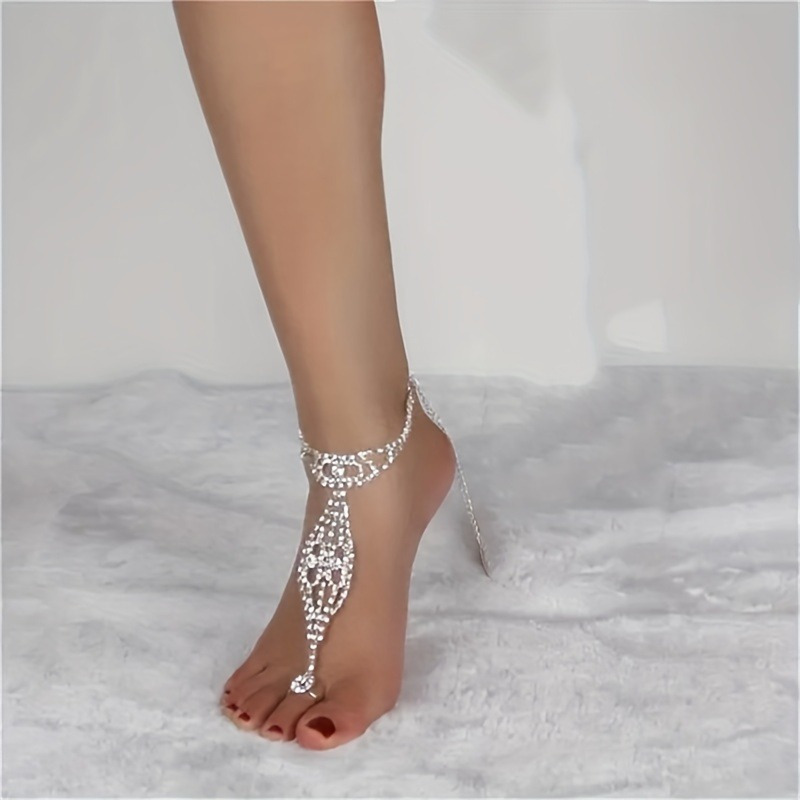 

1pcs/bohemian Sparkly Barefoot Sandals Bohemian Hollow Toe Bracelet Summer Beach Anklet Wedding Accessories