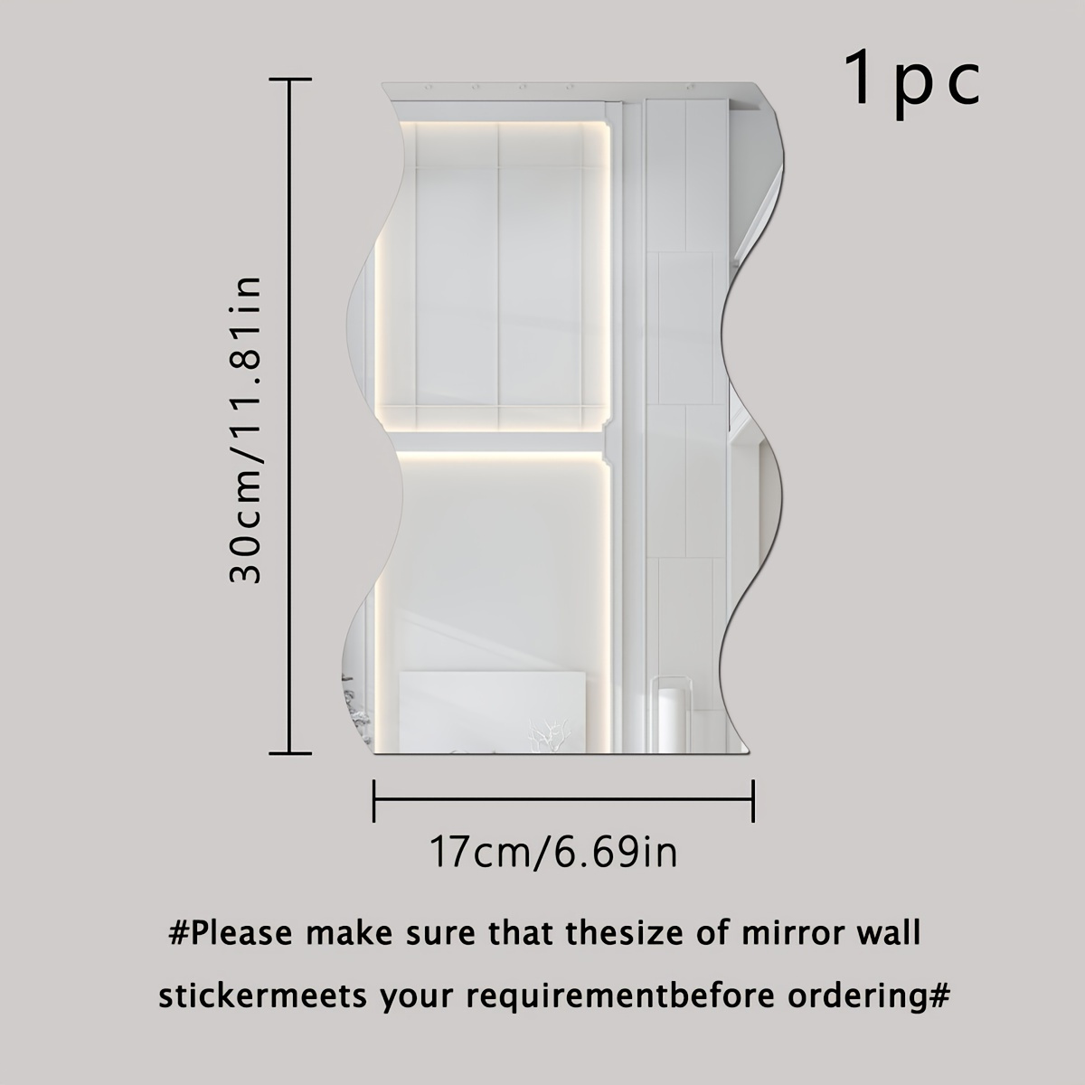 Acrylic Irregular Wave Shaped Wall Mirror Stickers - Removable & Self-adhesive, 2mm Thickness Mirror Sticker, Suitable For Living Room, Bathroom Decoration Wall Decor