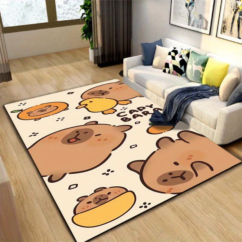 

Cute Cartoon Pattern Carpet - Office Chair Mat, Decorative, 800g/m², Polyester Material