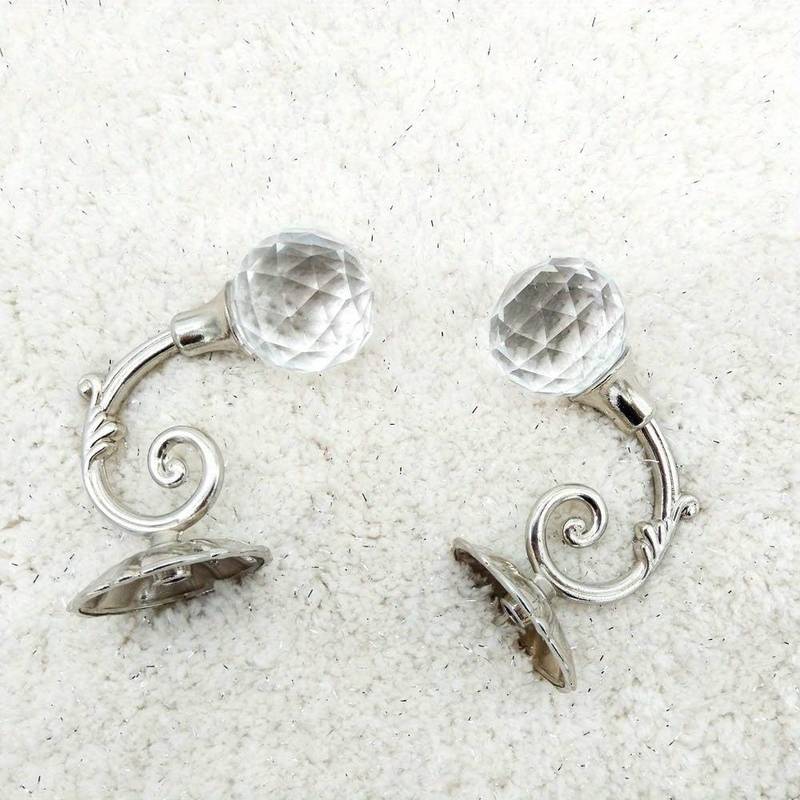 2 FermaTenda Da Parete In Lega Alluminio – Stile Retrò Colore Argento – Ganci Multiuso
