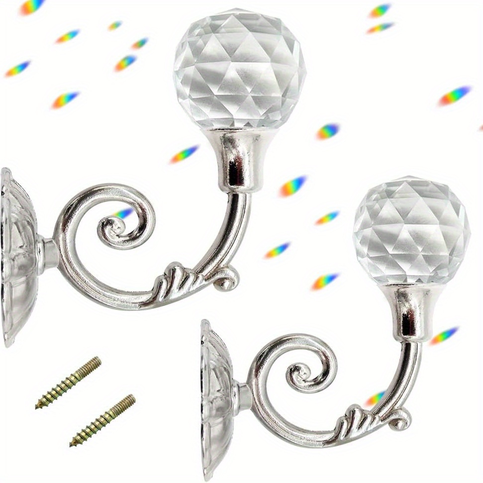 item picture 2pcs   curtain holdbacks wall mounted tassel curtain tieback hook drapery tiebacks hook clothes coat hat towel hanger holder silvery