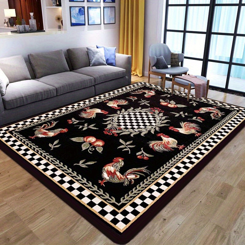 

Black And Pattern Rug - 200cm/78inch X 150cm/59inch - 800g/m² - - Polyester Material