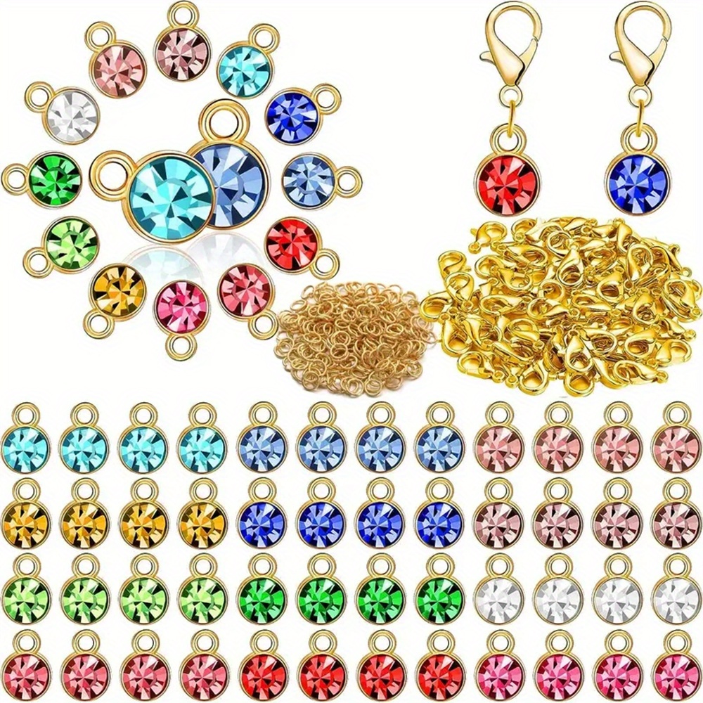 

180pcs Crystal Birthstone Charms Diy Bead Pendant Set, Birthstone Crystal Pendant Charm For Jewelry Necklaces, Bracelets, And Earrings Making