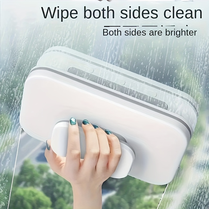 

High-rise Magnetic Window Cleaner - Double-sided, Strong Magnet For Safe & Easy Glass Wiping, No Batteries Needed