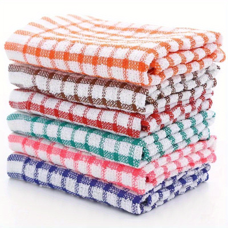 

6-piece Ultra Absorbent Cotton Kitchen Towels - Durable, Machine Washable Dish Cloths In Vibrant Colors Dish Towels Dish Towels For Kitchen
