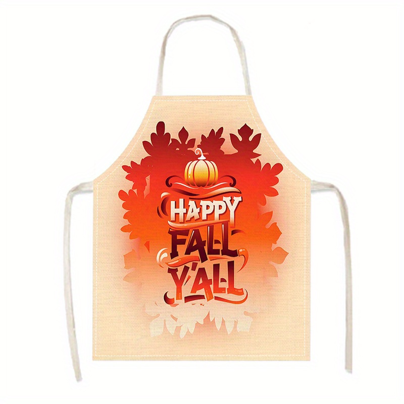 

happy Fall " Linen Apron - Cooking, Baking, Or Home Chores