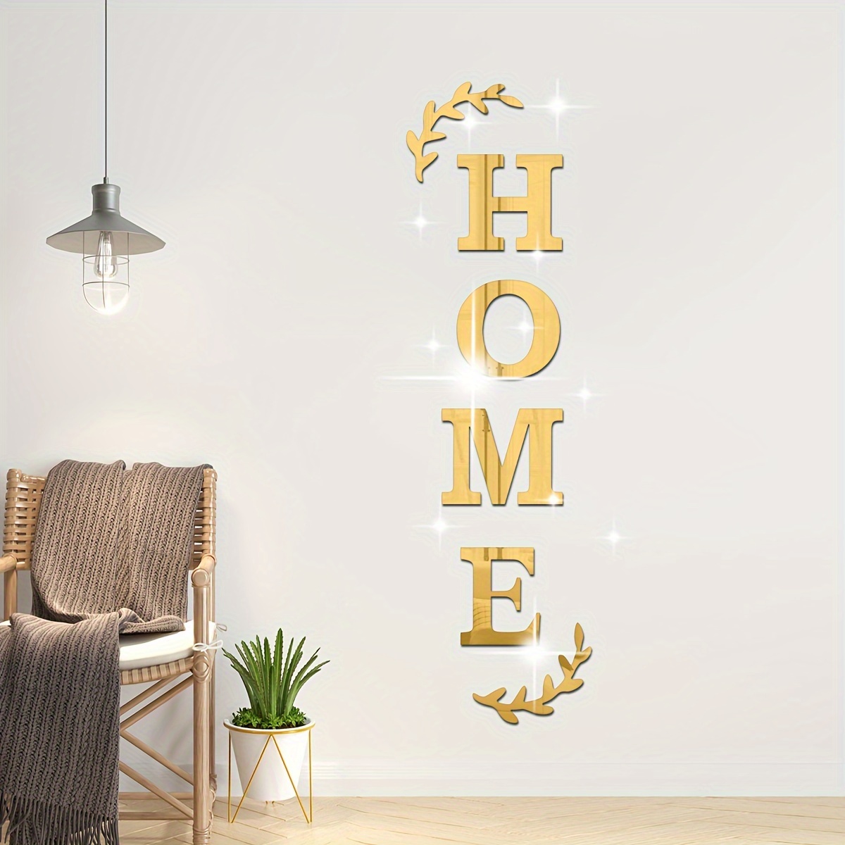 

3d Acrylic Home Sign Mirror Wall Stickers - Self-adhesive Removable, Diy Art Mural Decals, Wall Decor Art For Bathroom, Living Room & Bedroom