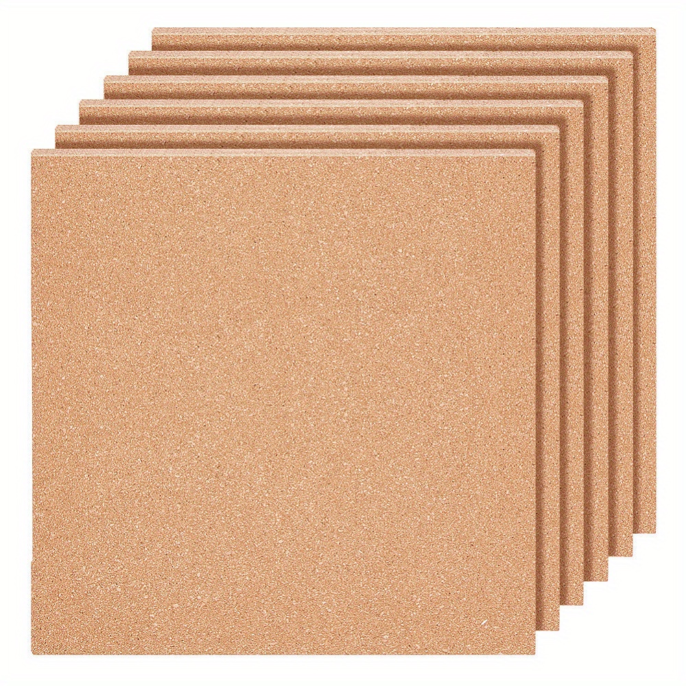 

6-pack Cork Sheets 4mm Thick - 12x12 Inch Camel Wood Cork Board Panels For Diy Crafts, Bulletin Boards, And Art Tool & Sketch Boxes - No Electricity Needed