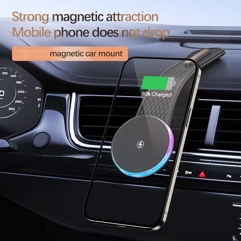 

Clamping Car Phone Holder Wireless Charger Car Air Vent Charging Magnetic Wireless Charger For Smart Phone And Earphone